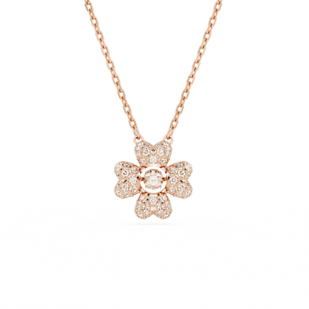 Swarovski - Collier et Pendentif Idyllia, Trèfle, doré rose - Ref 5674211