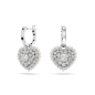 Swarovski - Pendants d'oreilles Hyperbola Coeur Blanc, Métal rhodié - Ref 5684384