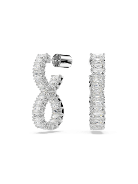 Swarovski - Anneaux d'oreilles Hyperbola Infini, Métal rhodié - Ref 5684047