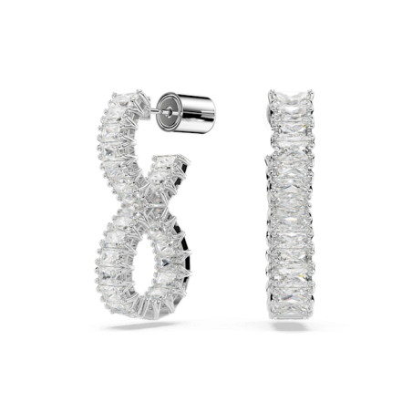Swarovski - Anneaux d'oreilles Hyperbola Infini, Métal rhodié - Ref 5684047