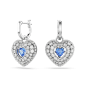 Swarovski - Pendants d'oreilles Hyperbola Coeur Bleu, Métal rhodié - Ref 5680392