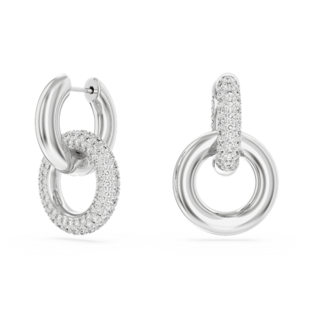 Swarovski - Anneaux d'oreilles Dextera asymétrique, Métal rhodié - Ref 5671807