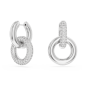 Swarovski - Anneaux d'oreilles Dextera asymétrique, Métal rhodié - Ref 5671807