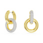 Swarovski - Anneaux d'oreilles Dextera asymétrique, doré - Ref 5668818