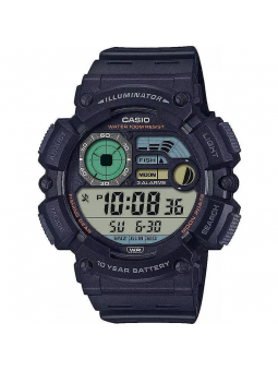 Casio - Montre Homme Timeless - Bracelet Résine Noir - Affichage digital - Ref WS-1500H-1AVEF