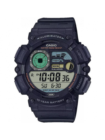 Casio - Montre Homme Timeless - Bracelet Résine Noir - Affichage digital - Ref WS-1500H-1AVEF