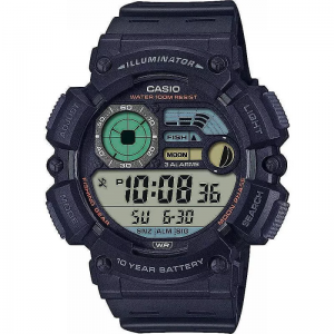 Casio - Montre Homme Timeless - Bracelet Résine Noir - Affichage digital - Ref WS-1500H-1AVEF
