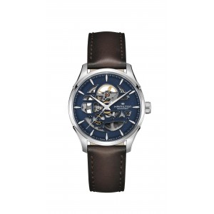 Montre Homme Hamilton Jazzmaster Skeleton Auto Bleue - H42535541