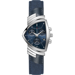 Montre Homme Hamilton Ventura Chonographe écran bleu - Réf. H24432941