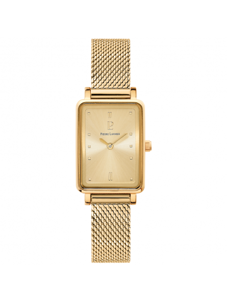 Pierre Lannier - Montre Femme - Ariane - bracelet Acier doré - Cadran rectangle jaune - Ref 057H542