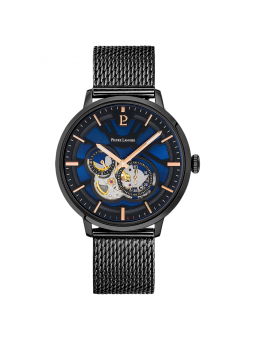 Pierre Lannier - Montre Homme Trio Homme - Boitier Métal Noir - Bracelet Métal Noir - Ref 335B469