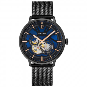 Pierre Lannier - Montre Homme Trio Homme - Boitier Métal Noir - Bracelet Métal Noir - Ref 335B469