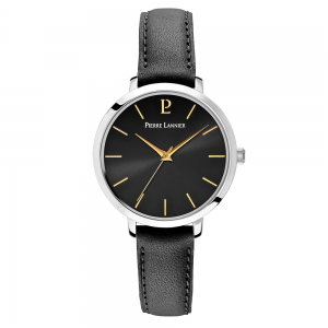 Pierre Lannier - Montre Femme Chouquette - Cadran noir - Bracelet Cuir Noir - Ref 034N633