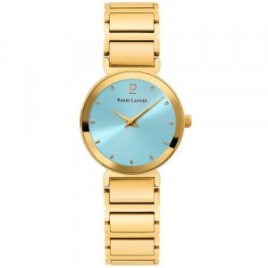 Pierre Lannier - Montre Ligne Pure Femme - Boitier et Bracelet Acier PVD Doré - Ref 036N562