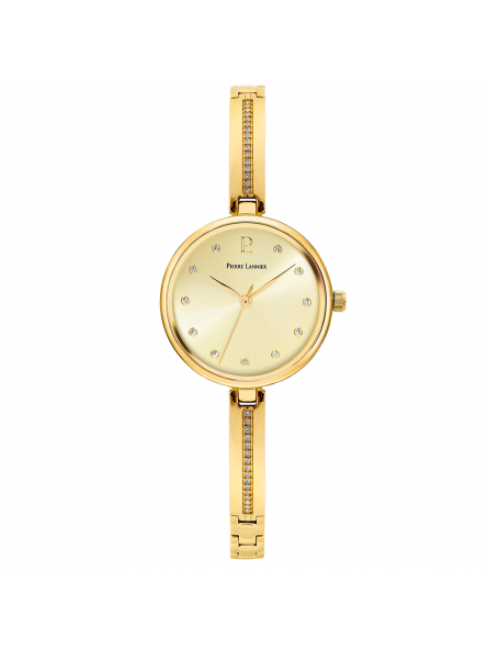 Pierre Lannier - Montre Femme Leia Cadran Doré Bracelet Acier Doré - Ref 059G542