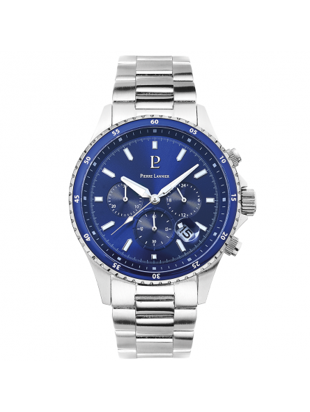 Pierre Lannier - Montre Cronos Homme - Boitier Acier Argenté - Bracelet Acier Argenté - Ref 226G161