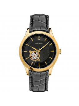 Pierre Lannier - Montre Homme - Bracelet cuir noir - Cadran noir - Ref 336B033