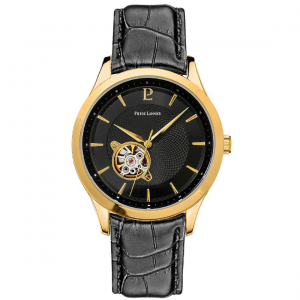 Pierre Lannier - Montre Homme - Bracelet cuir noir - Cadran noir - Ref 336B033