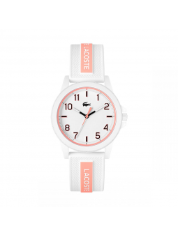 Lacoste - Montre Junior - Rider - Mouvement Quartz - Cadran Blanc - Bracelet Silicone Blanc - Ref 2020143