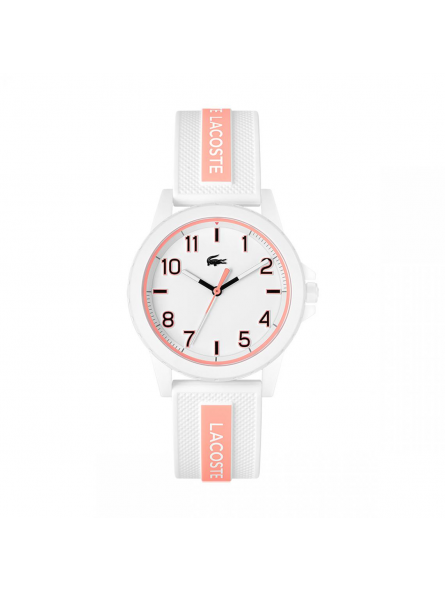 Lacoste - Montre Junior - Rider - Mouvement Quartz - Cadran Blanc - Bracelet Silicone Blanc - Ref 2020143