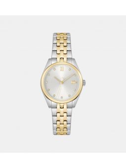 Lacoste - Montre Tuilerie Femme - Boitier Acier Argenté - Bracelet Acier PVD Bicolore - Ref 2001302