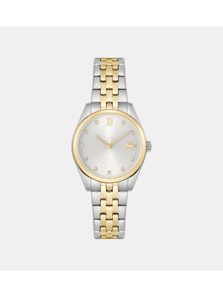 Lacoste - Montre Tuilerie Femme - Boitier Acier Argenté - Bracelet Acier PVD Bicolore - Ref 2001302