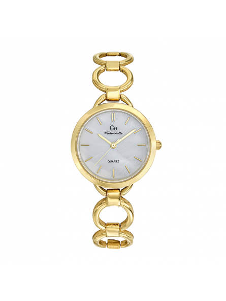 Girl Only - Montre Femme Cadran blanc, bracelet acier doré - Ref 695460