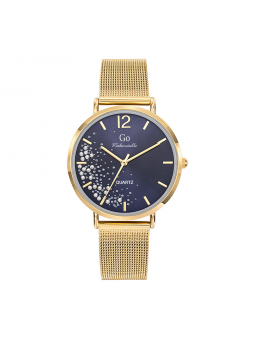 Girl Only - Montre Femme Cadran bleu, bracelet acier doré - Ref 695355