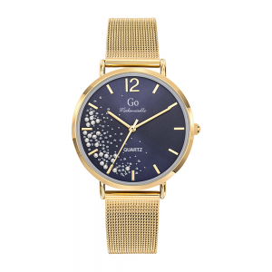 Girl Only - Montre Femme Cadran bleu, bracelet acier doré - Ref 695355
