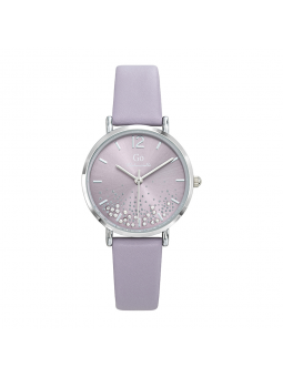 Girl Only - Montre Femme Cadran violet strass - Bracelet cuir - Ref 699456