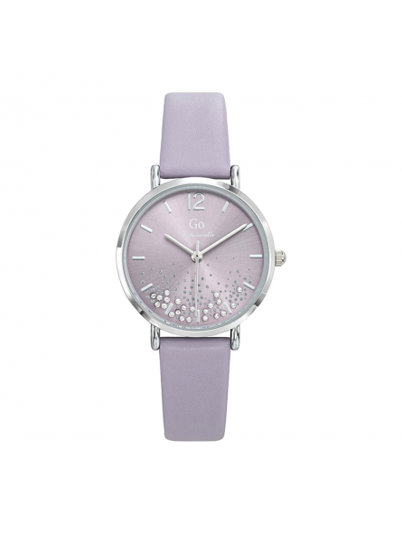 Girl Only - Montre Femme Cadran violet strass - Bracelet cuir - Ref 699456