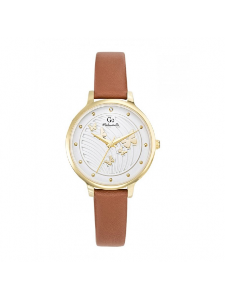 Girl Only - Montre Femme Cadran blanc - Bracelet cuir brun - Ref 699472