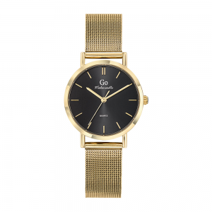 Girl Only - Montre Femme Cadran noir - Bracelet acier doré - Ref 695941