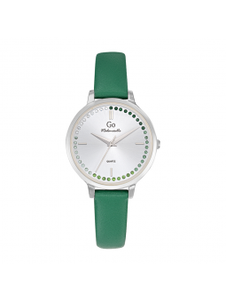 Girl Only - Montre Femme Cadran blanc, bracelet cuir bleu - Ref 699495