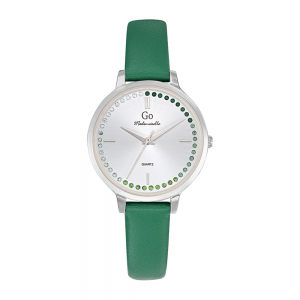 Girl Only - Montre Femme Cadran blanc, bracelet cuir bleu - Ref 699495