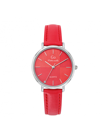 Girl Only - Montre Femme Cadran rouge, bracelet cuir - Ref 699526