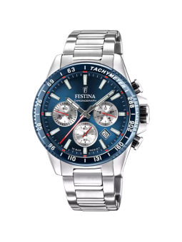 Festina - Montre Homme Chronographe acier - Cadran bleu - Ref F20560/2