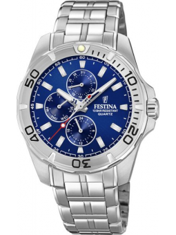 Festina - Montre Multifonction Homme - Boitier et Bracelet Acier Argenté - Ref F20445/2