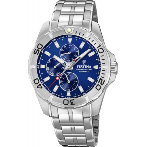 Festina - Montre Multifonction Homme - Boitier et Bracelet Acier Argenté - Ref F20445/2