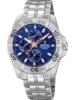 Festina - Montre Multifonction Homme - Boitier et bracelet Acier Argenté - Ref F20445/5