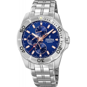 Festina - Montre Multifonction Homme - Boitier et bracelet Acier Argenté - Ref F20445/5