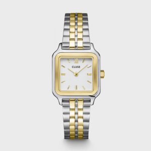 Cluse - Montre Femme Gracieuse Petite - Cadran blanc - Bracelet acier bicolore - Ref CW11801