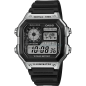 Casio - Montre Homme Sport Technologie - Boîtier Résine Argentée - Bracelet Résine Noire - Ref AE-1200WH-1CVEF
