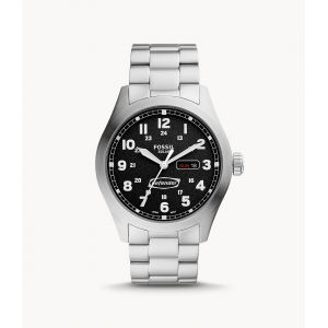 Fossil - Montre Solaire Defender Homme - Boitier Acier Argenté - Bracelet Acier Argenté - Ref FS5976