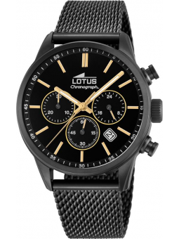 Lotus - Montre Homme Chronographe - acier noir - bracelet maille milanaise - Ref 18700/2