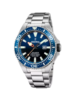 Festina - Montre Diver Homme - Boitier et Bracelet Acier Argenté - Ref F20663/1
