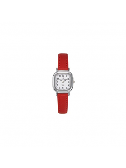 Certus - Montre Femme bracelet cuir rouge - cadran carré - Ref 644411