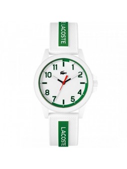 Lacoste - Montre Junior Cadran et Bracelet Silicone Blanc Vert - Ref 2020140