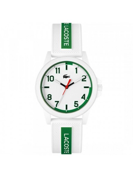 Lacoste - Montre Junior Cadran et Bracelet Silicone Blanc Vert - Ref 2020140