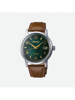 Montre Homme SEIKO Presage Automatique Vert Cuir Brun - SRPE45J1